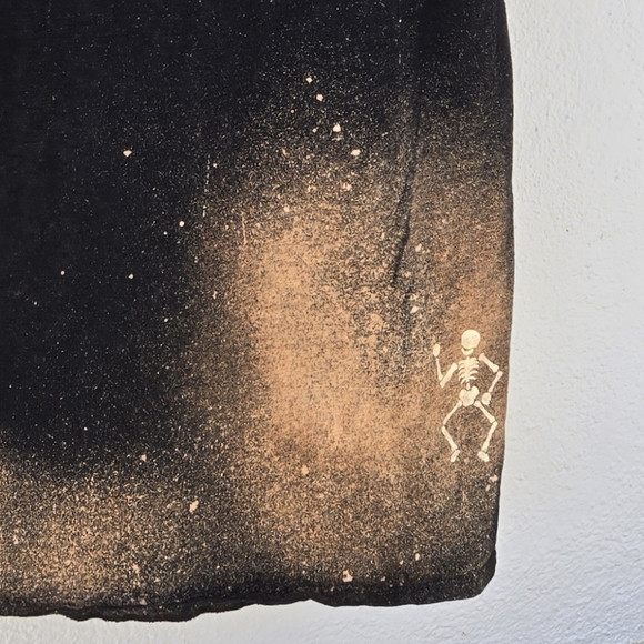 Upcycled Paint & Bleach Combo Smiley Face/ October Tee-Shirt Dress - Picture 5 of 9